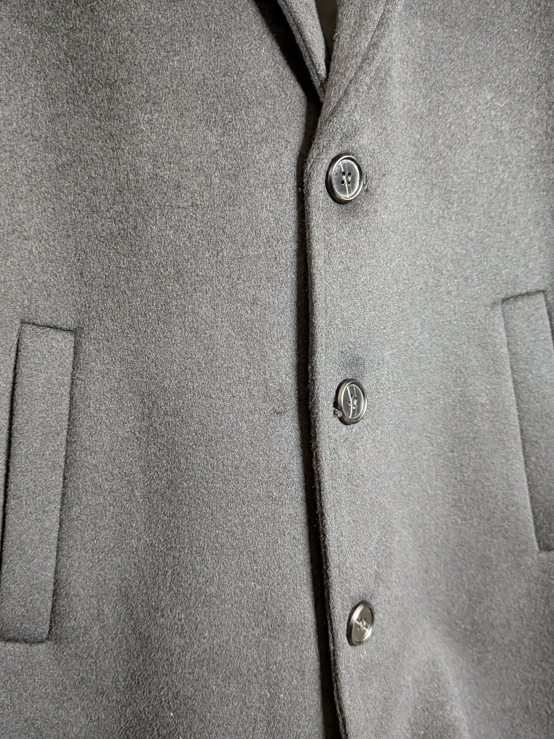 023 Long Men's 50% Wool Coats Black Grey