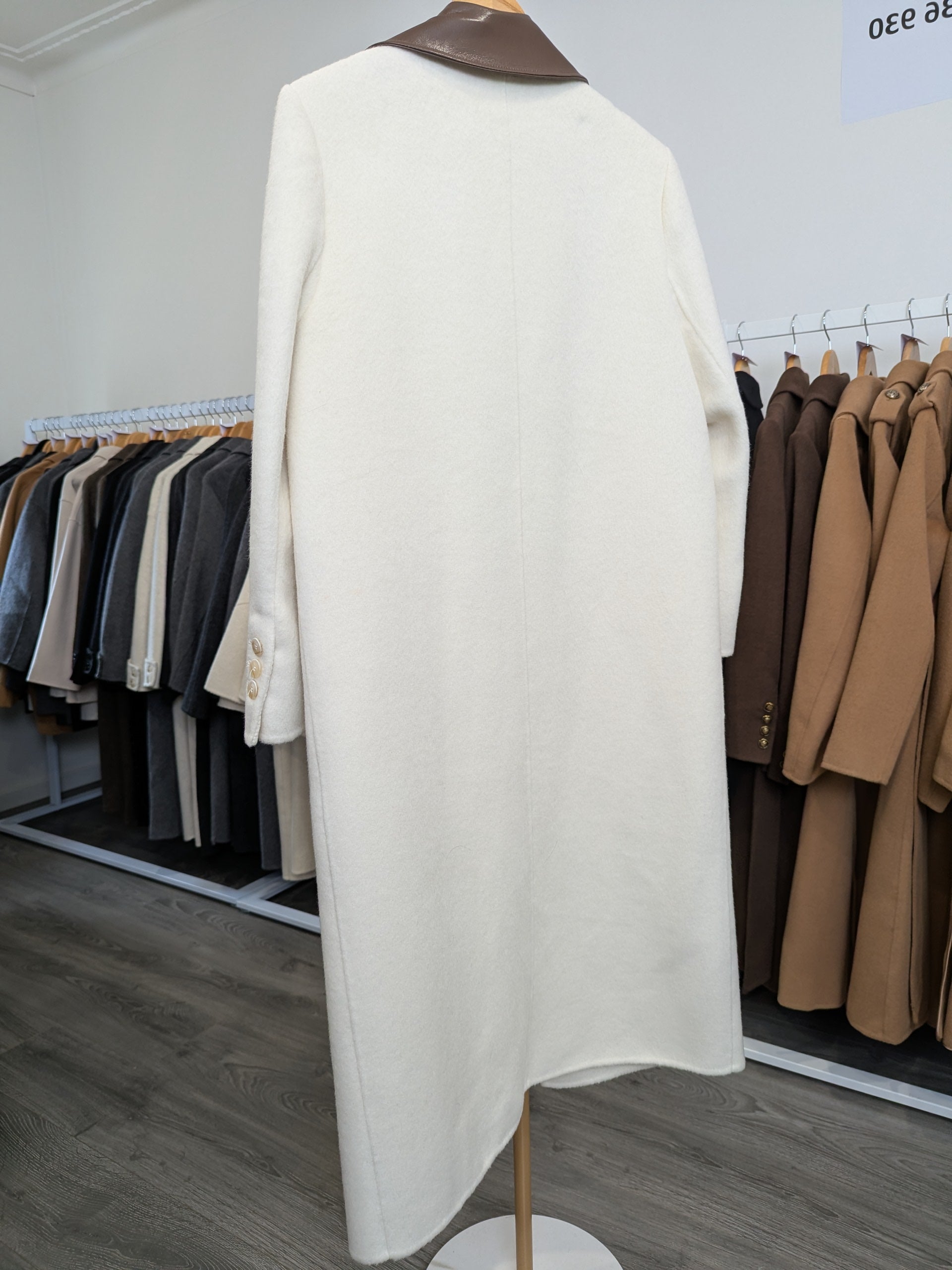 141 90% Wool Coat Cream S 12-14