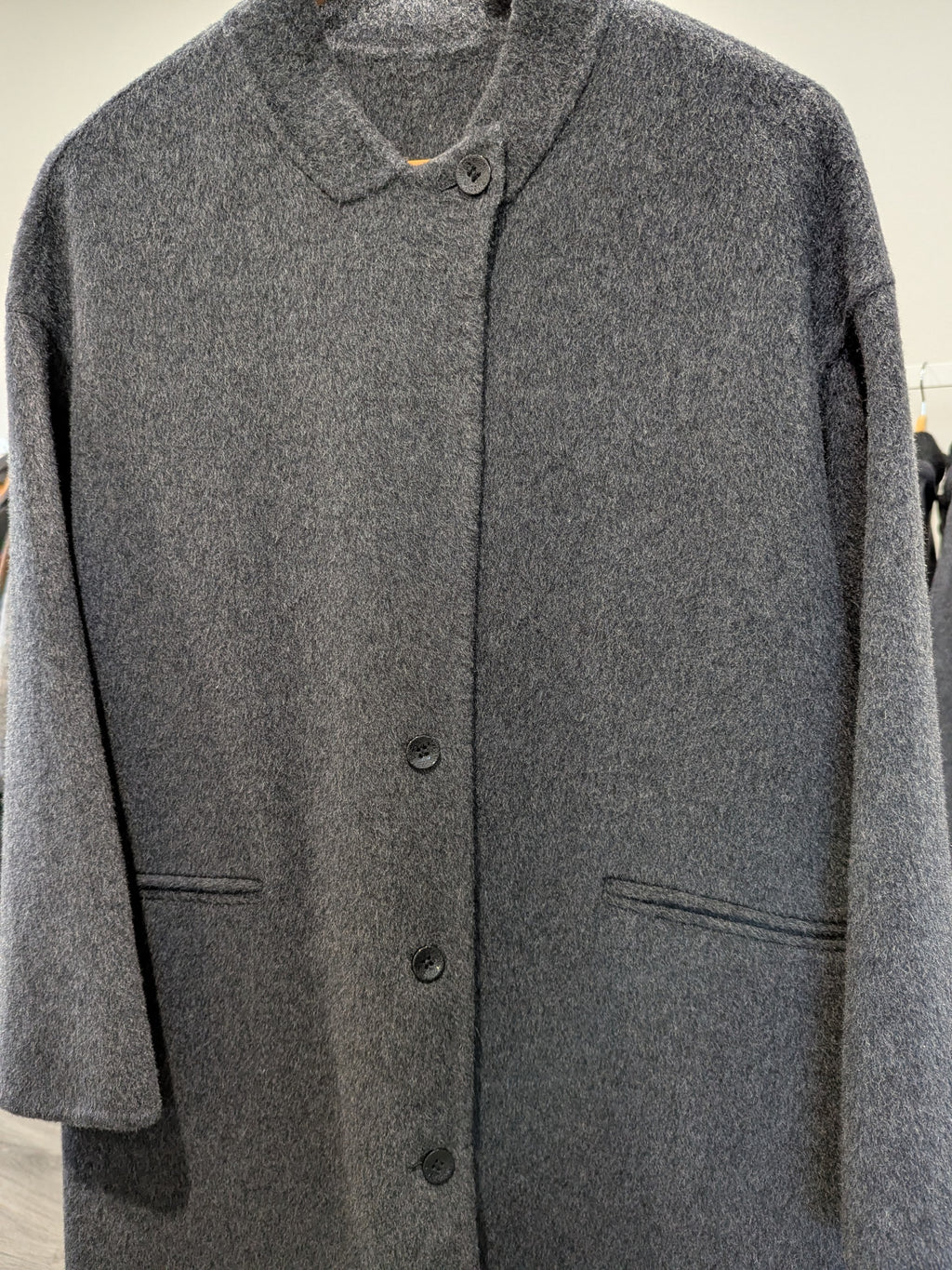 158 67% Wool 6% Alpaca Coat Charcoal S 8-12