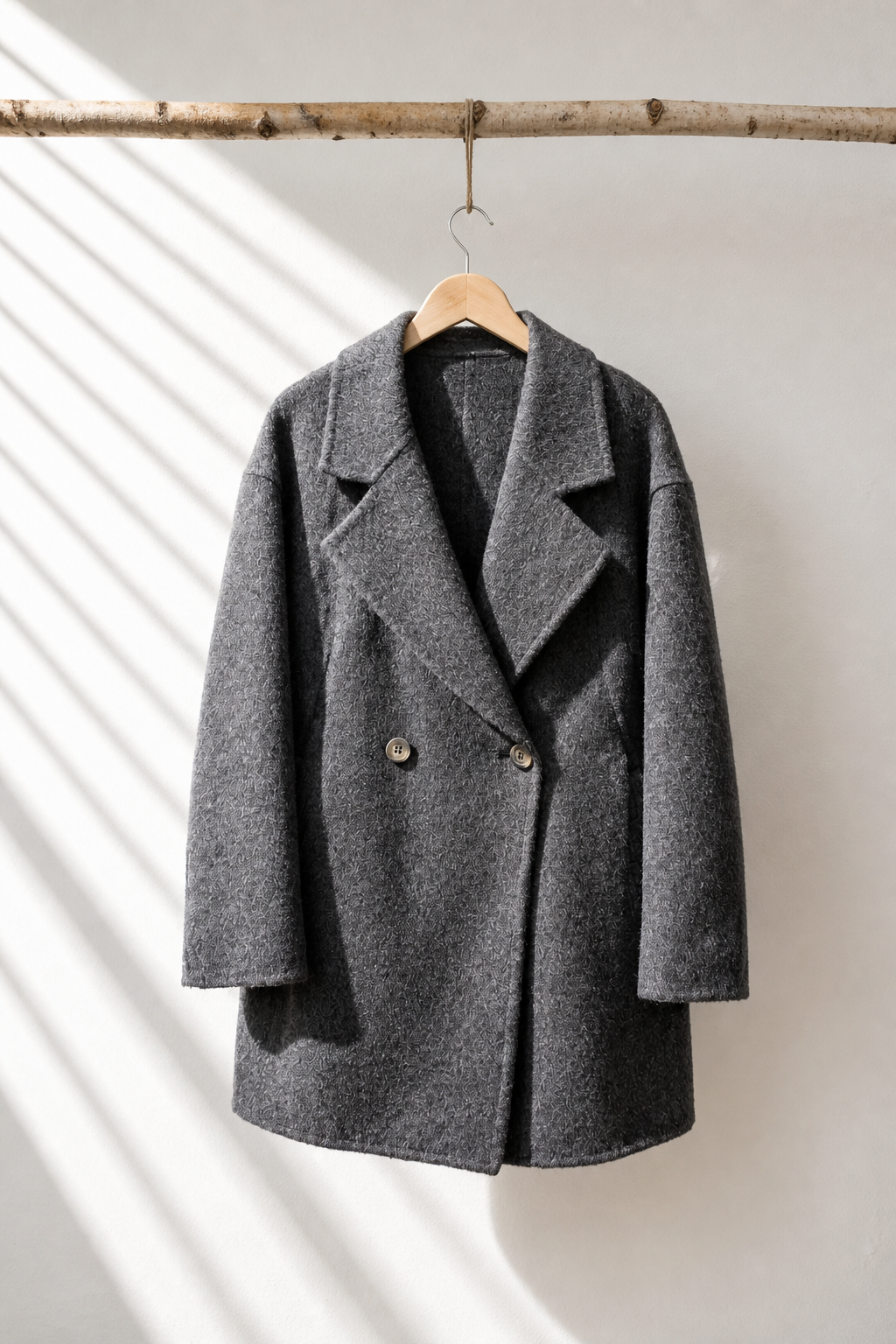 016 100% Wool Coat Dark Grey M 12-14 S 8-10