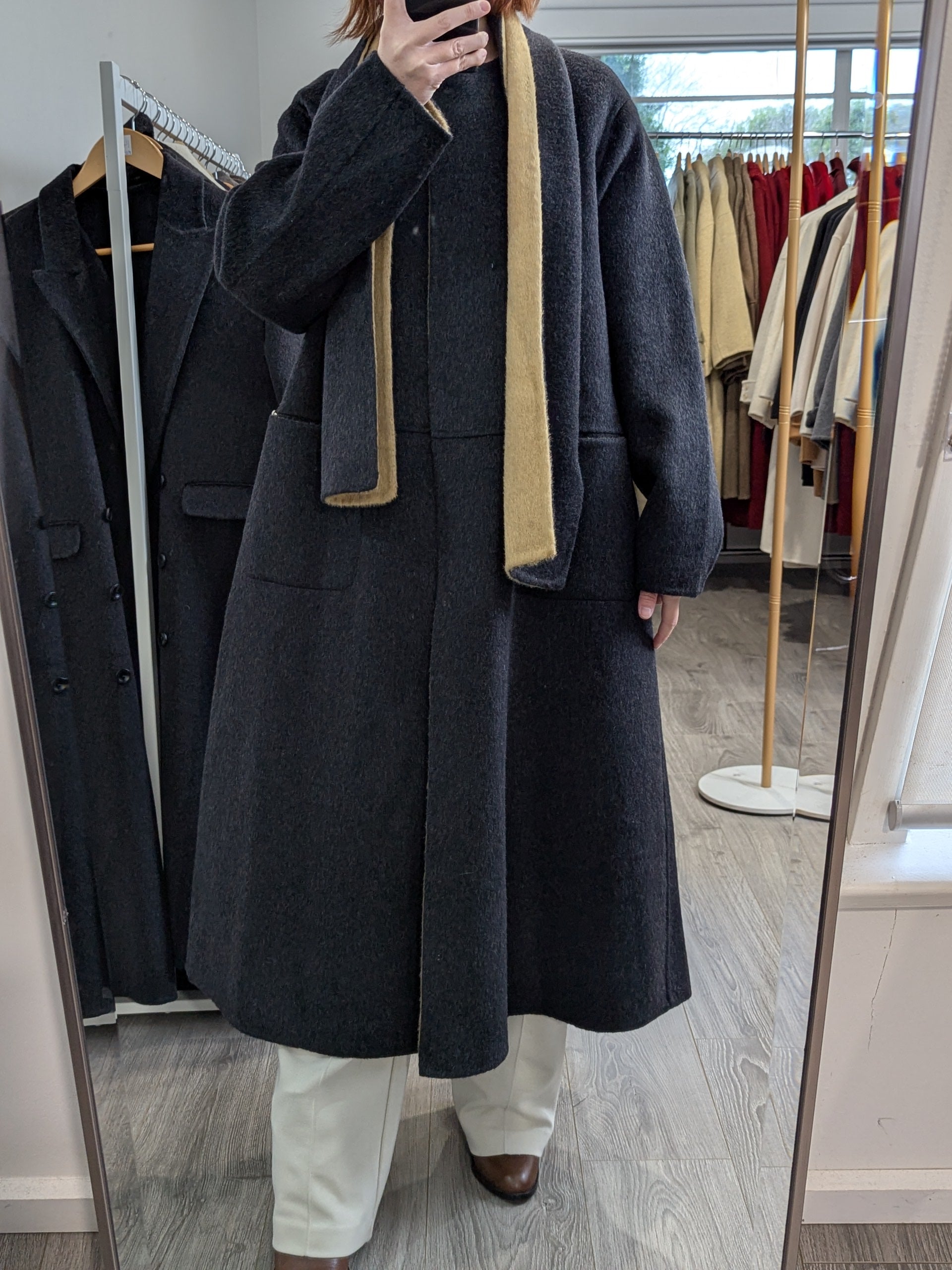 173 100% Wool Coat Charcoal S 10-12 M 12-14