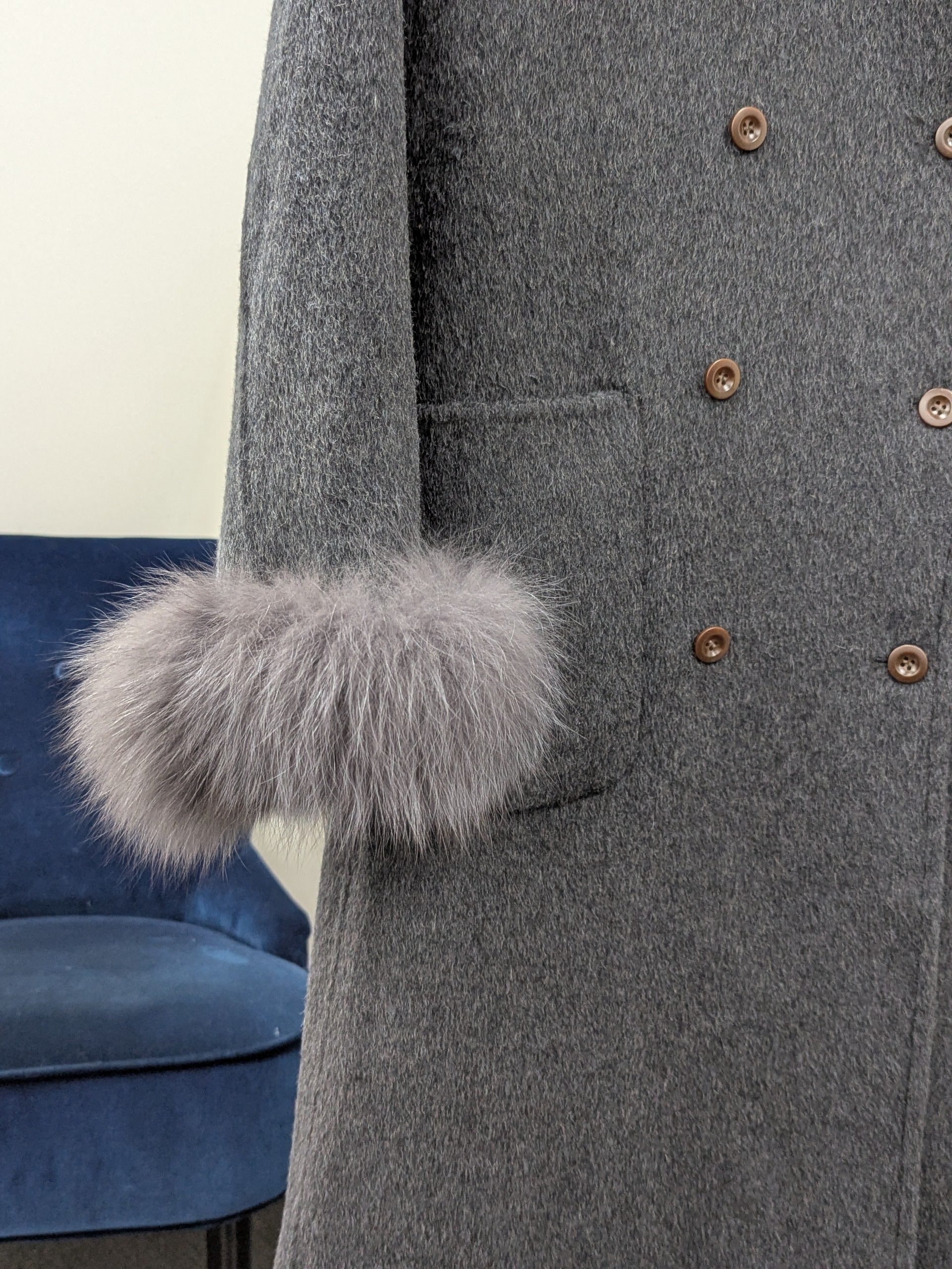 Fur trims 100% Wool Coat Women Warehouse Try-On Welcome 244