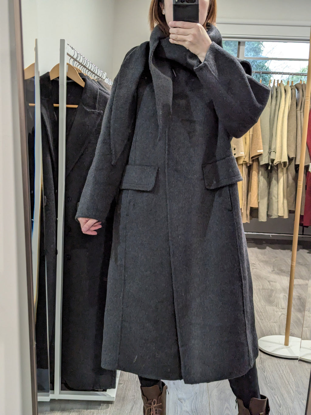 161 100% Wool Coat Dark Charcoal S 8-10