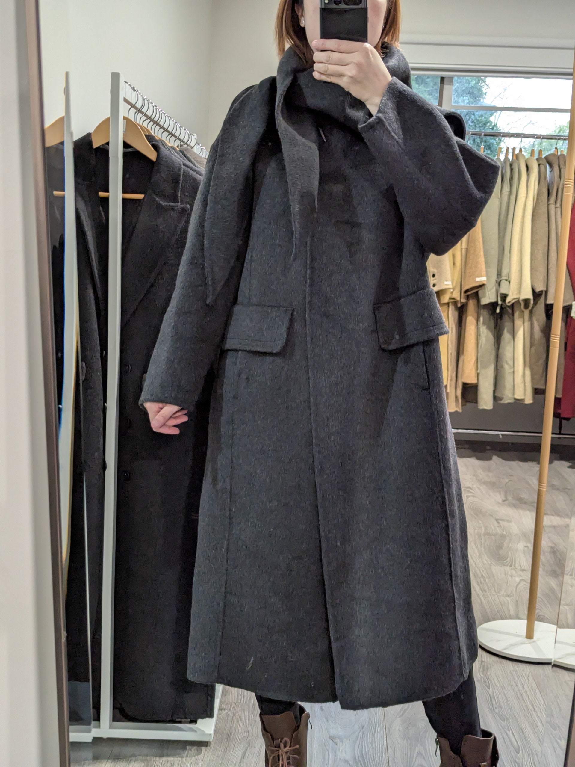 161 100% Wool Coat Dark Charcoal S 8-10