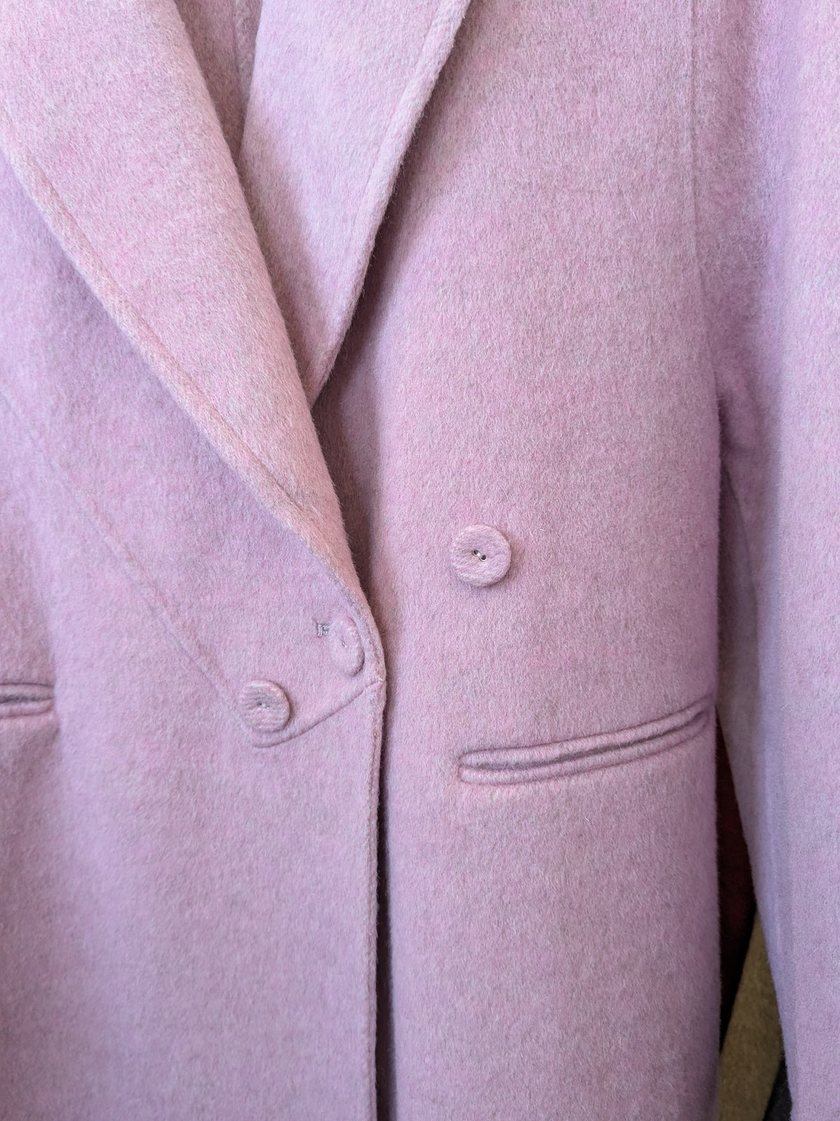 116 70% Wool Coat Pink L 12-14