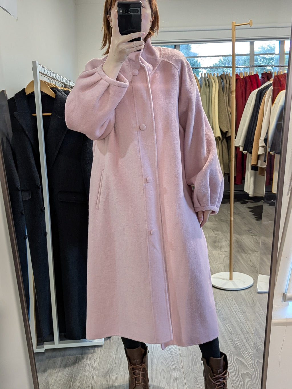198 100% Wool Coat Pink M 10-14
