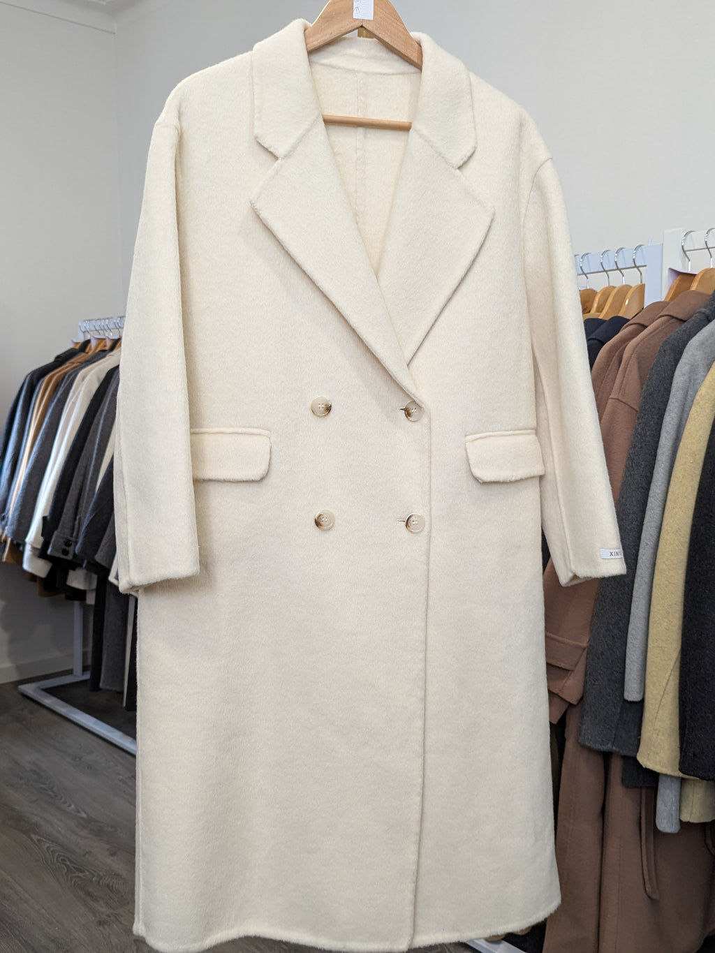 243 70% Wool Coat Cream M 12-16
