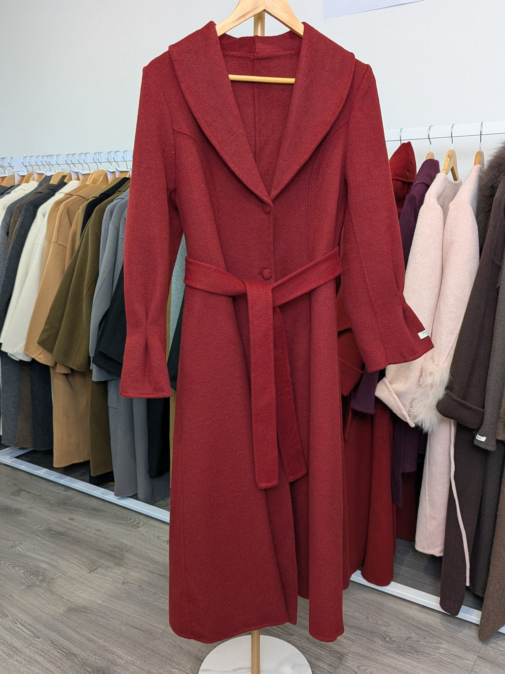 133 100% Wool Coat Red