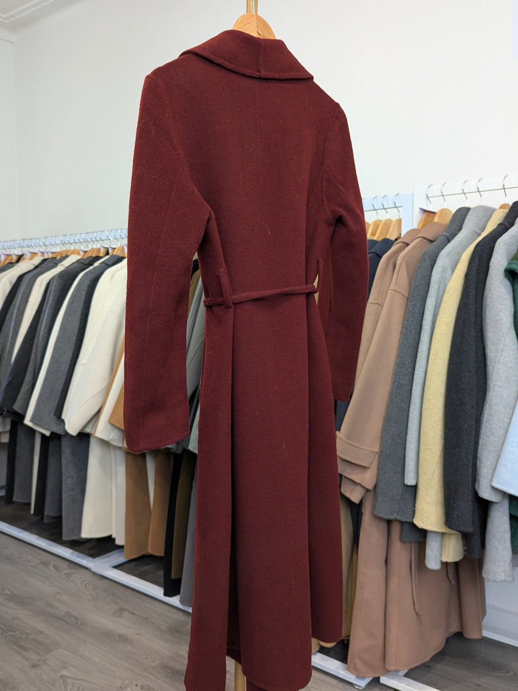 130 70% Wool Coat Burgundy M 8-10