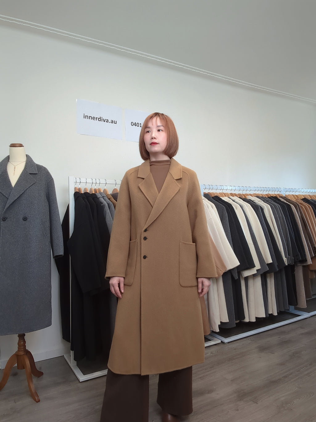 031 100% Wool Coat Tan