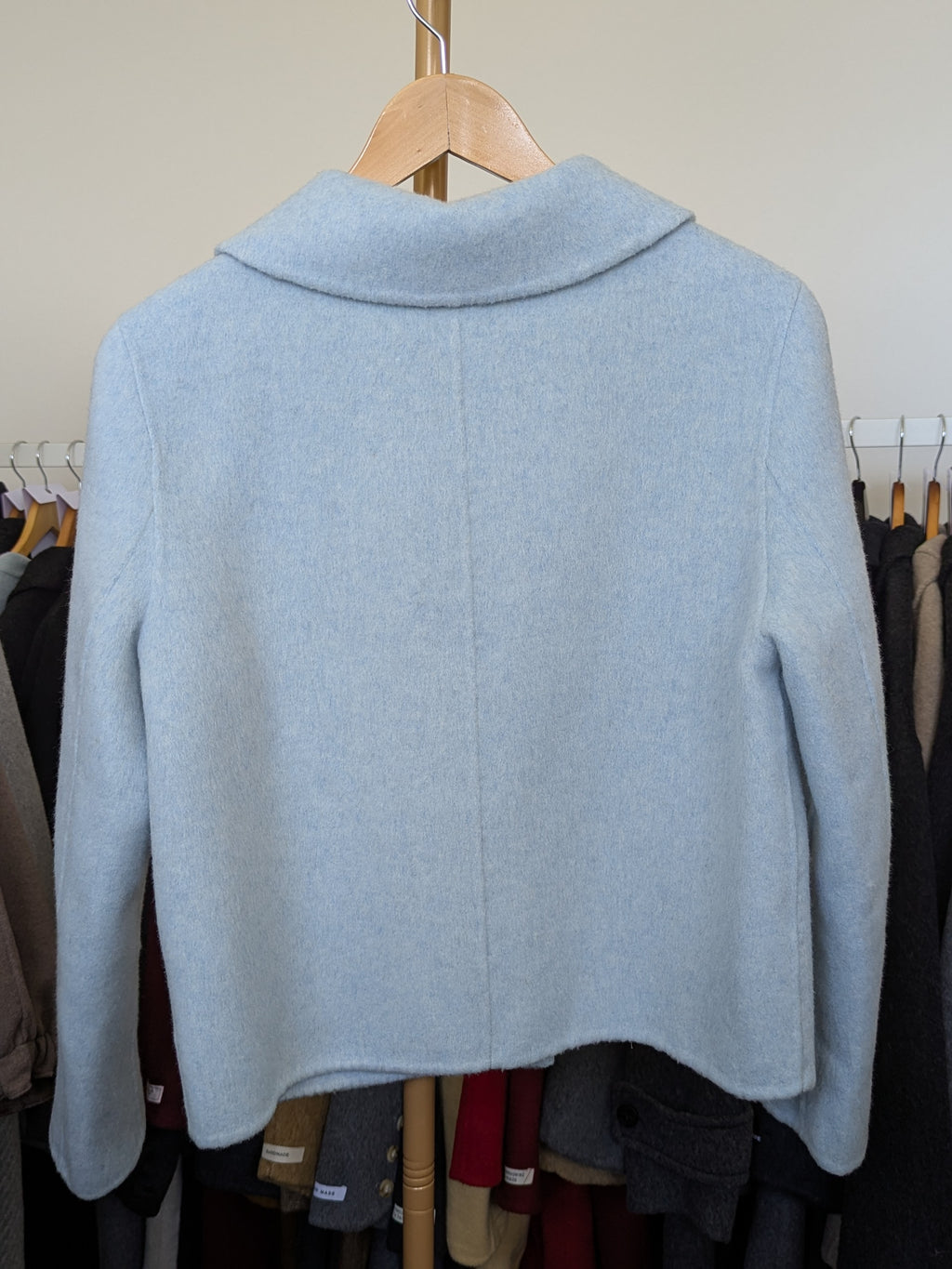 067 70% Wool Coat Blue XS 6-8