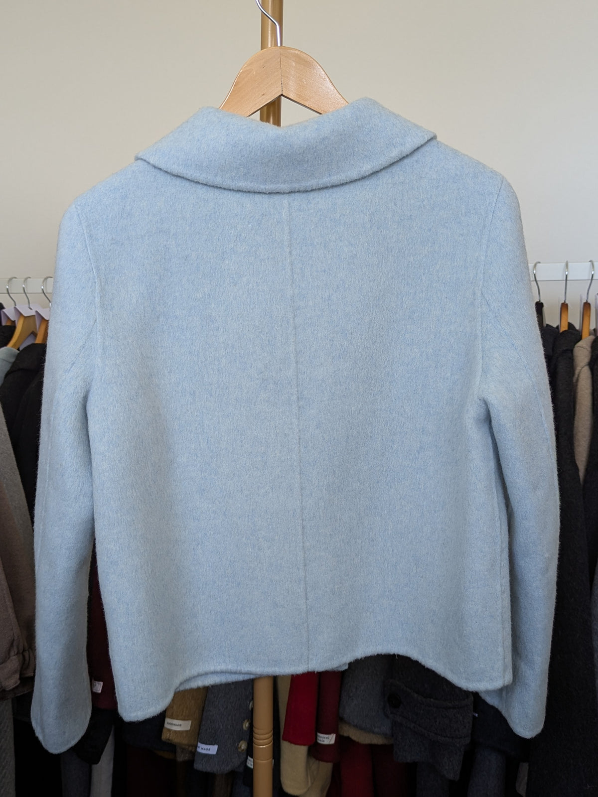 067 70% Wool Coat Blue XS 6-8