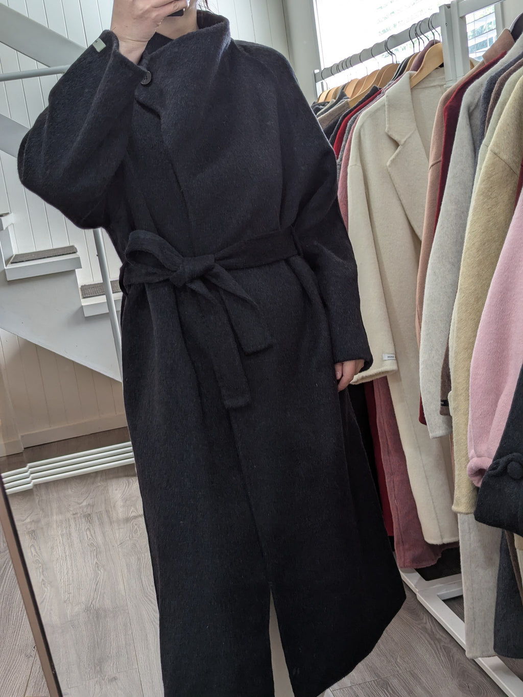 142 100% Wool Coat Charcoal M 10-12