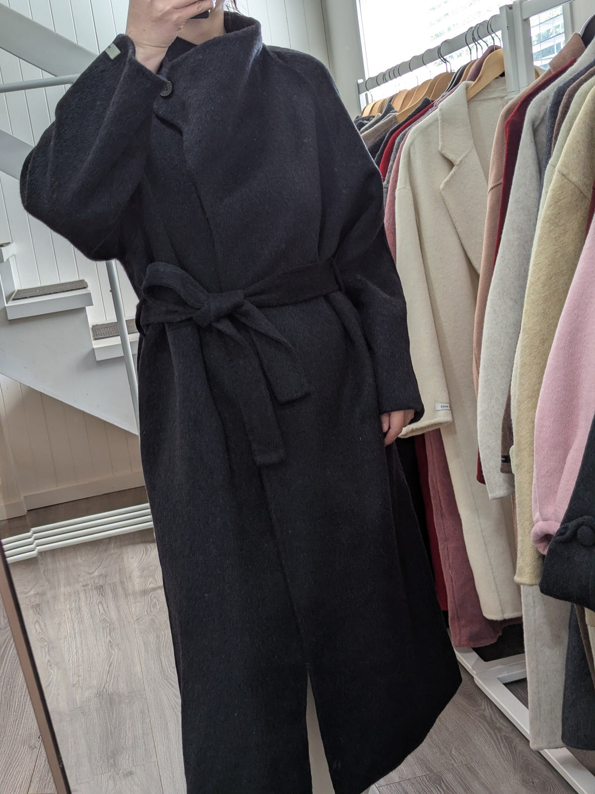 142 100% Wool Coat Charcoal M 10-12