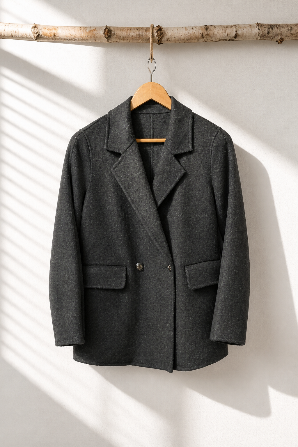 013 100% Wool Coat Black S M