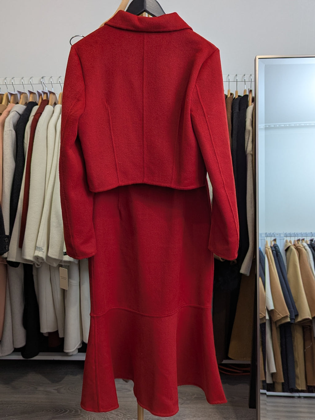 226 100% Wool Coat Set Red S 8