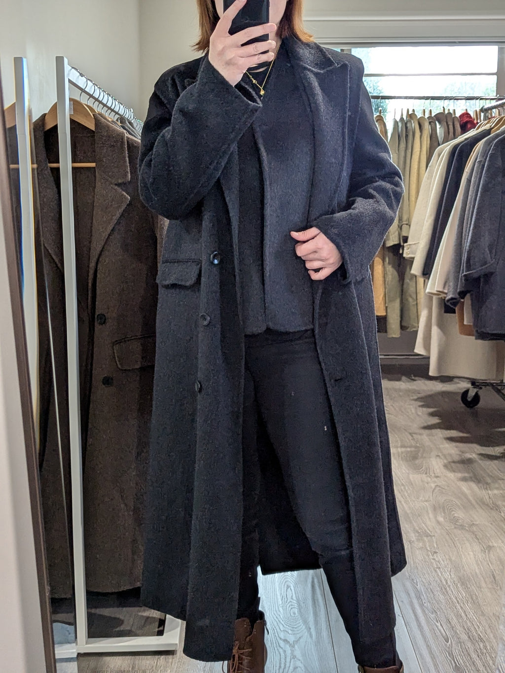 149 100% Wool Coat Charcoal M 8-12