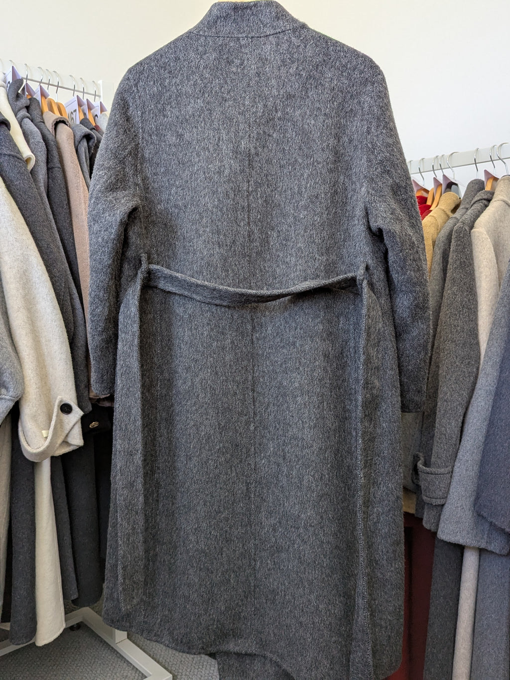236 31% Wool 56% Alpaca Wool Coat M 10-12 Dark Grey