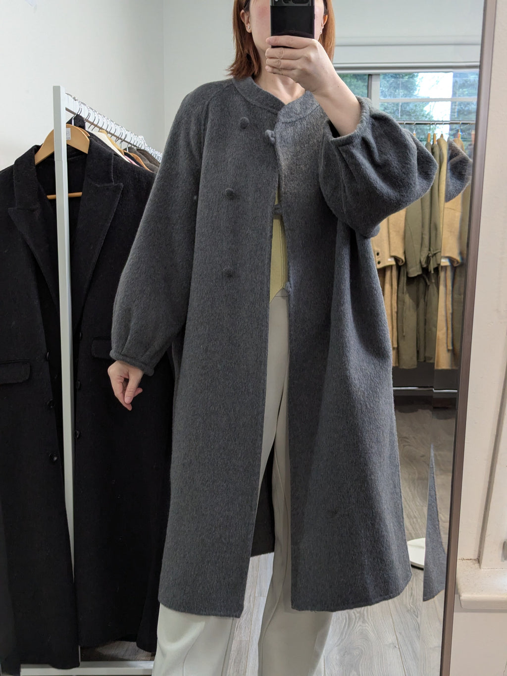 181 70% Wool Coat Light Grey & Grey & Charcoal