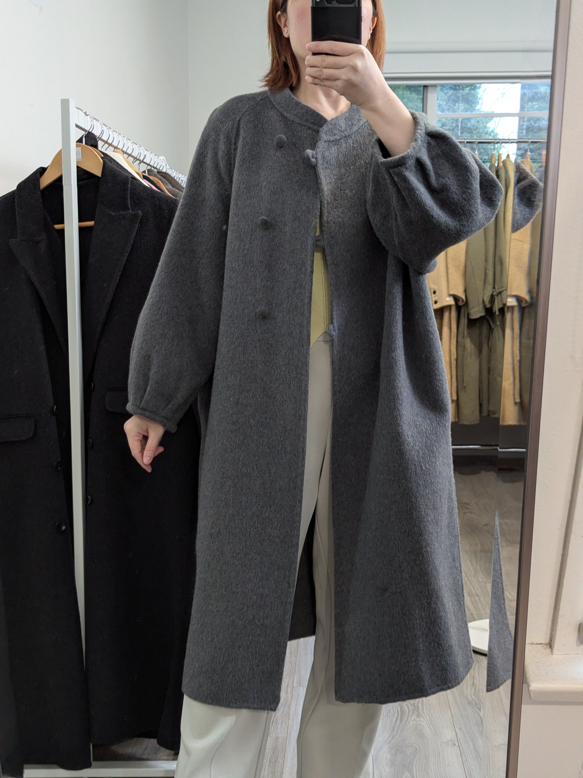 181 70% Wool Coat Light Grey & Grey & Charcoal