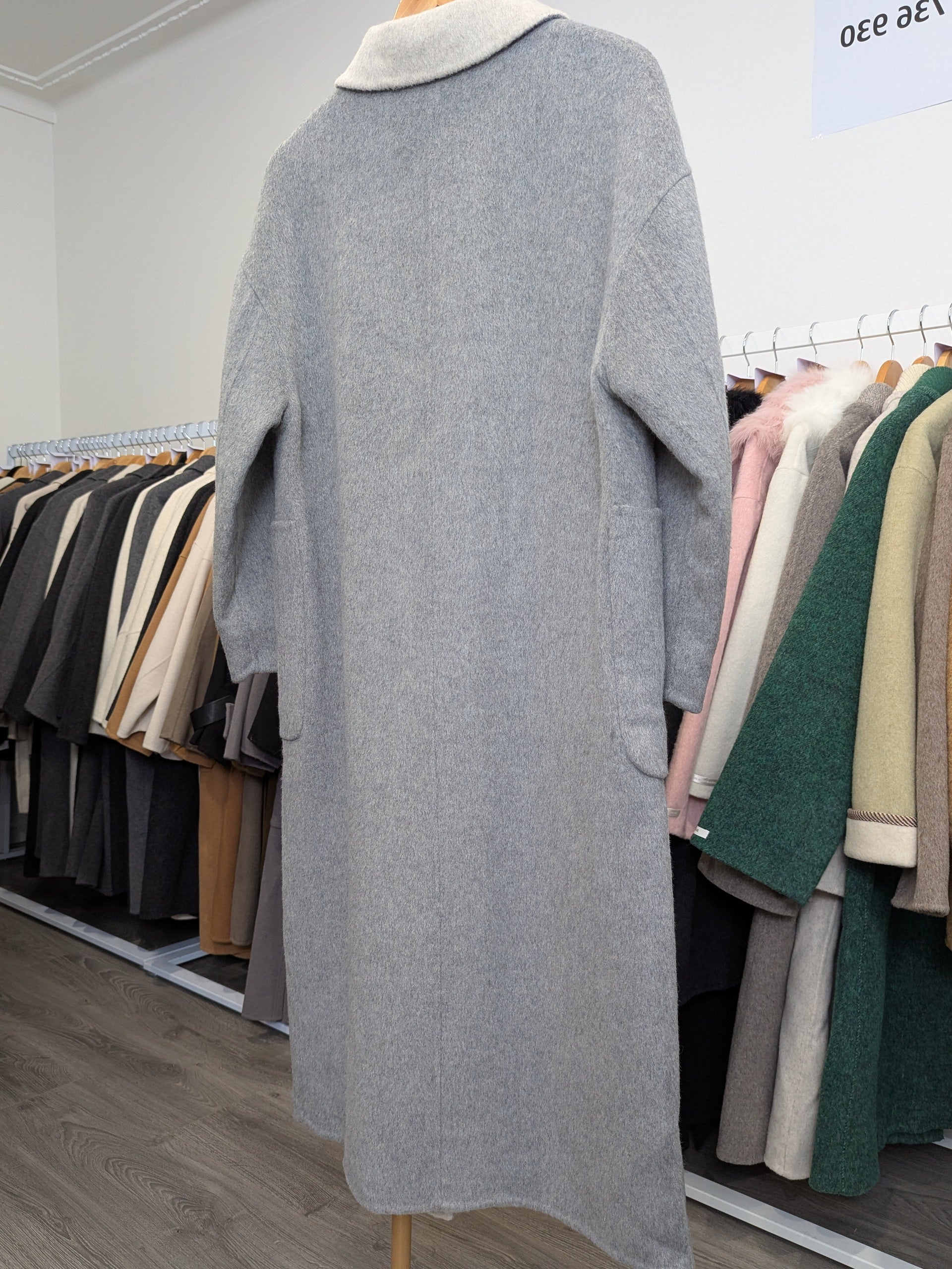229 90% Wool Coat Grey S 10-14