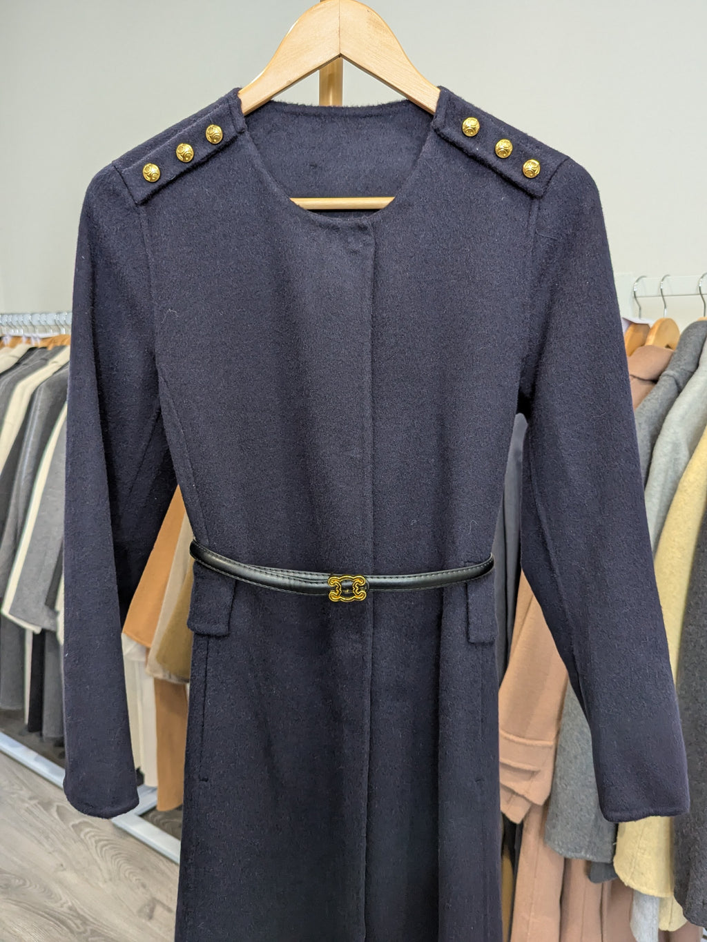 237 70% Wool Coat Navy S 6-8
