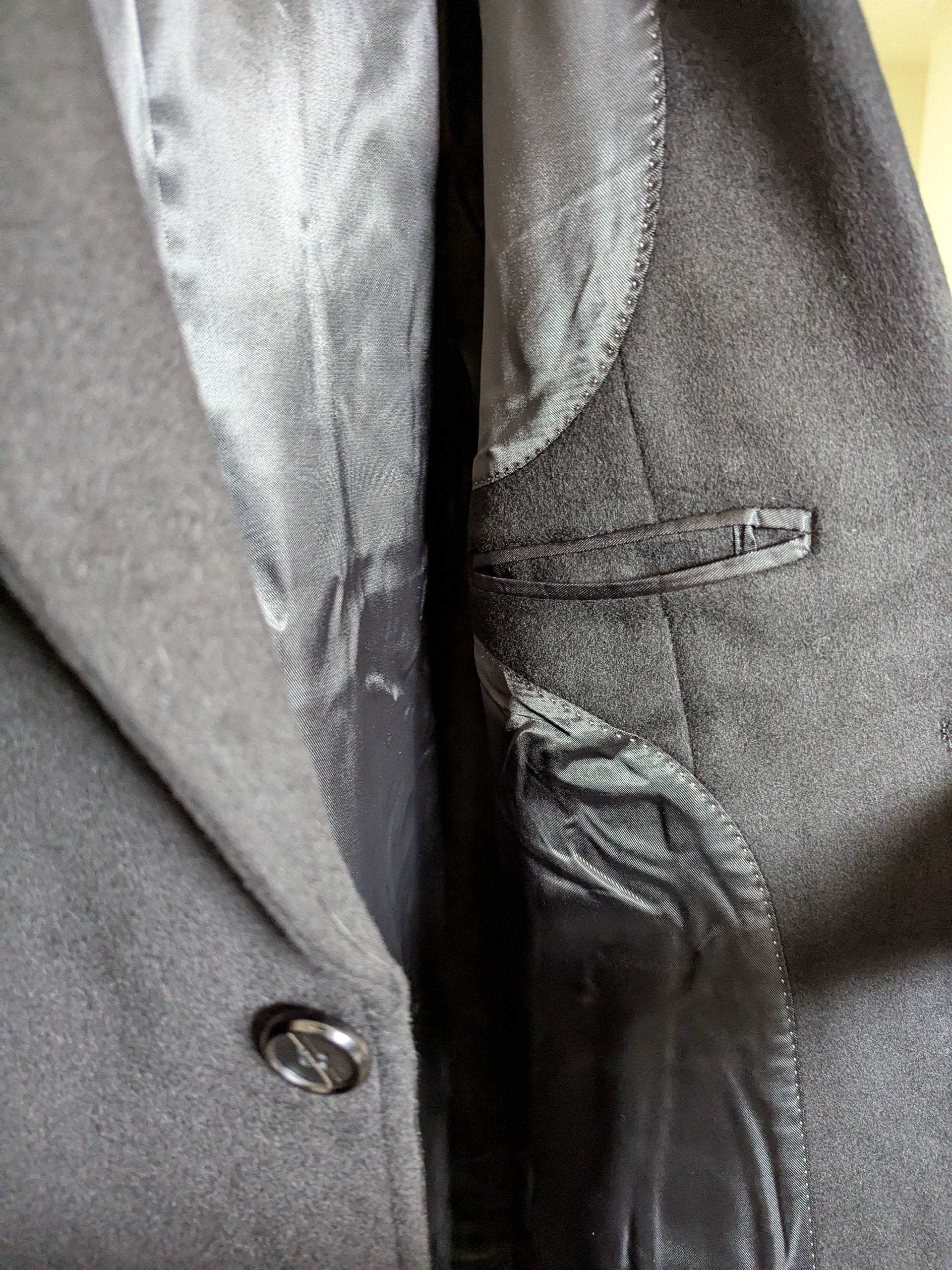 023 Long Men's 50% Wool Coats Black Grey