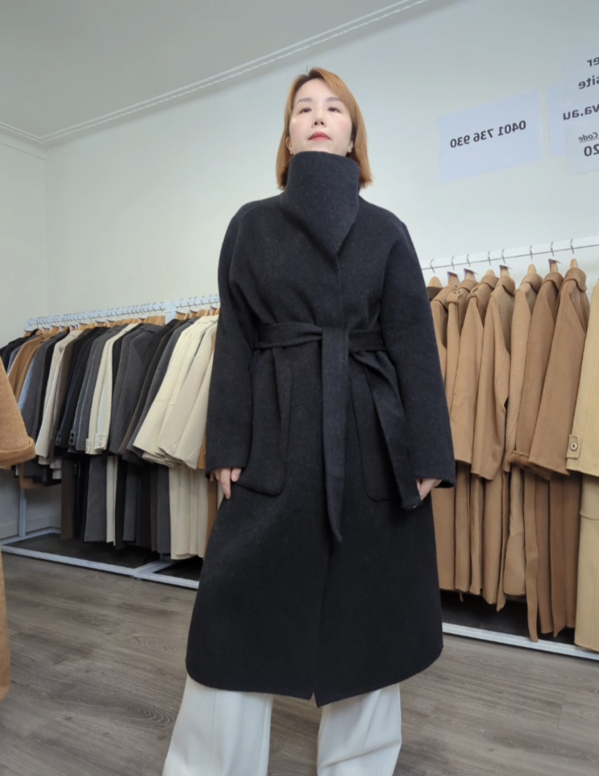 101 70% Wool Coat Charcoal S 8-10