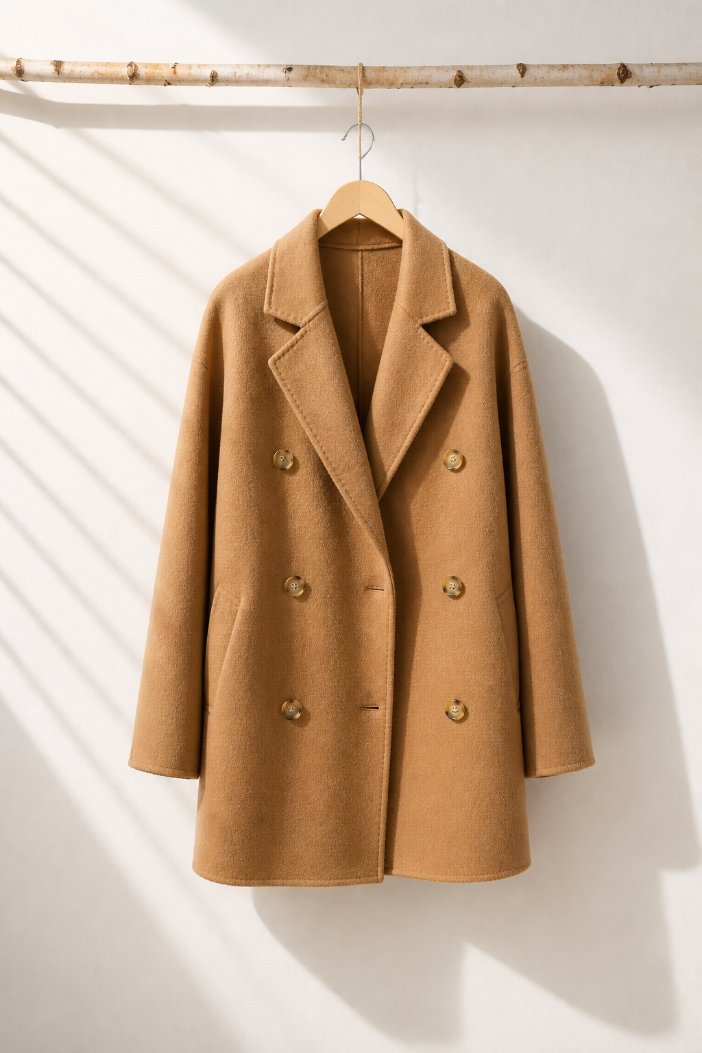 015 100% Wool Coat Tan S 8-10 M 12-14
