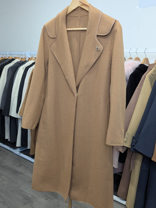 018 100% Wool Coat Camel