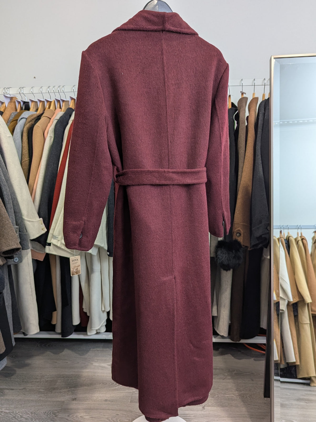 293 70% Wool Coat Burgundy S 10-12 M 12-14