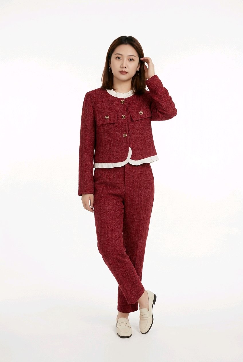 Goose Down Tweed Jacket 136 Size S4-6 M6-8 L8-10