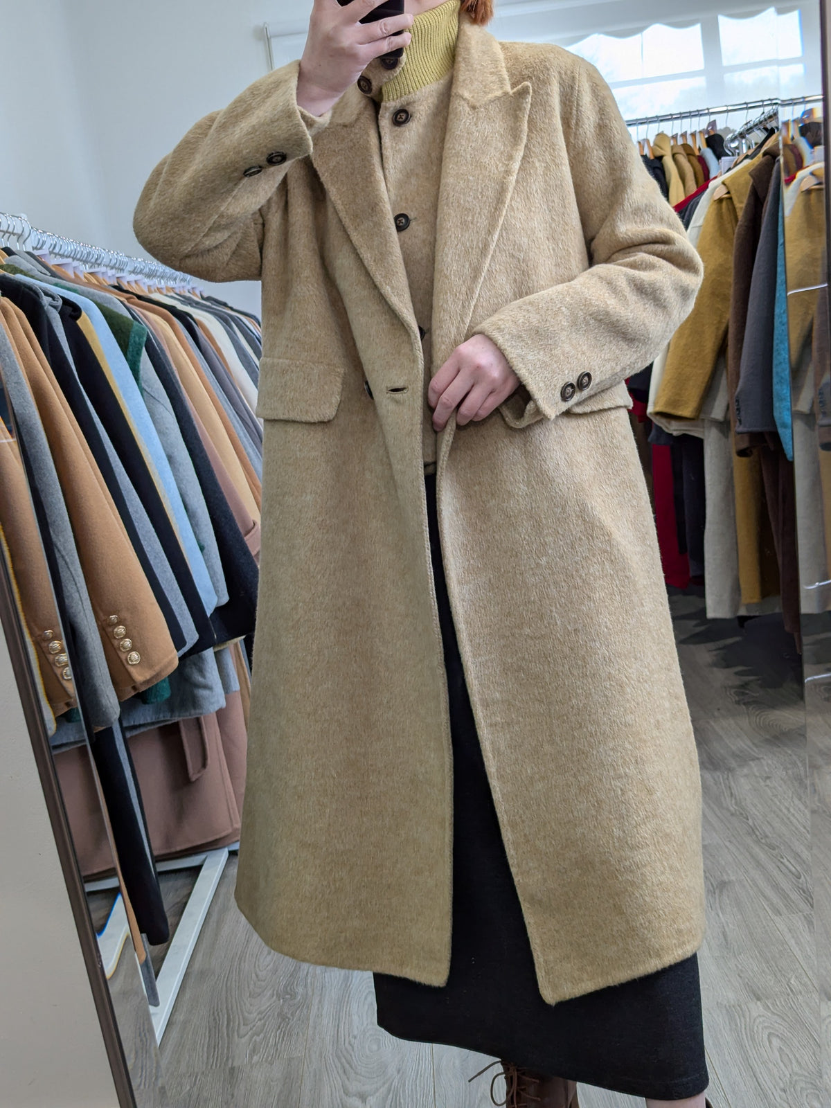 204 100% Wool Coat Lemon 2 in 1 S 10-12