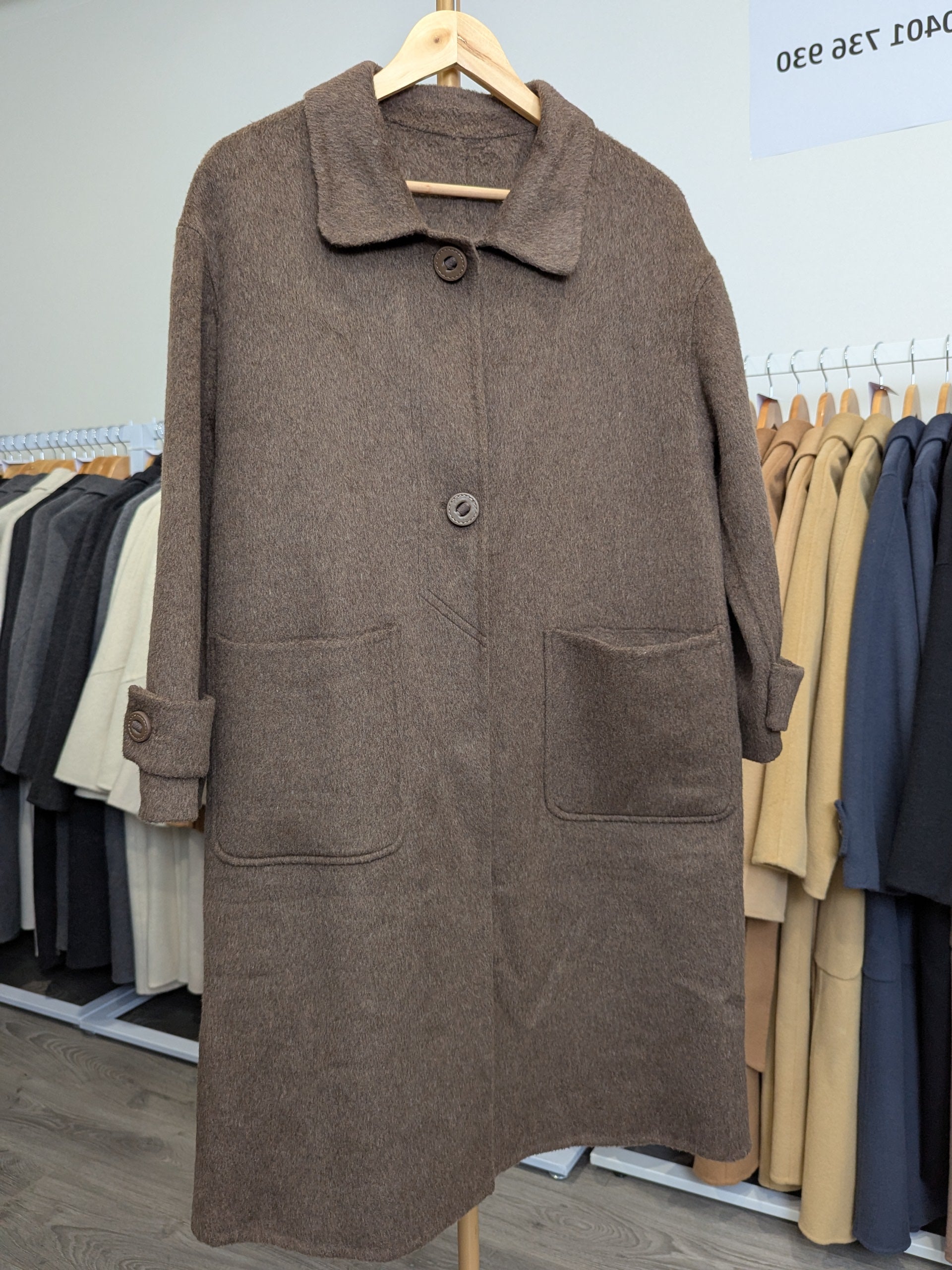 129 69% Wool Coat Brown M 8-12