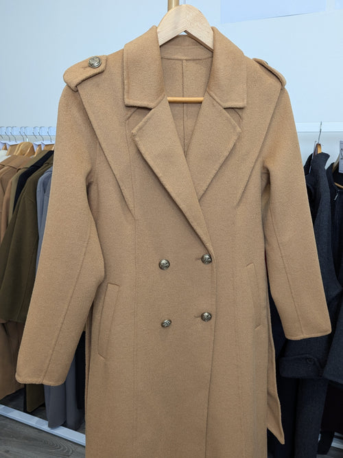 014 100% Wool Coat Camel S 4-6